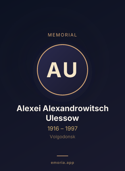 Memorial portrait of Alexei Alexandrowitsch Ulessow
