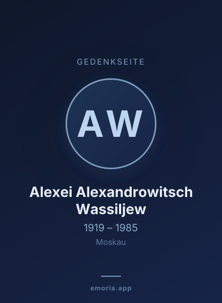 Gedenkportrait von Alexei Alexandrowitsch Wassiljew
