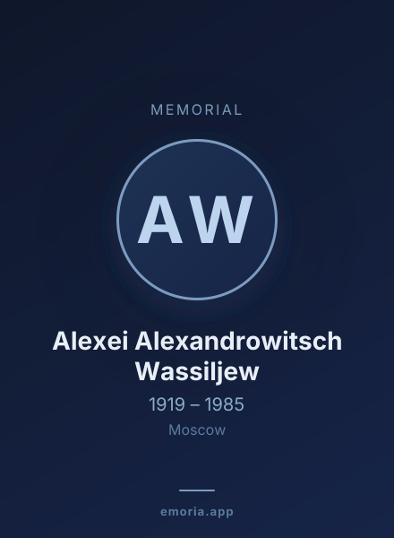 Memorial portrait of Alexei Alexandrowitsch Wassiljew