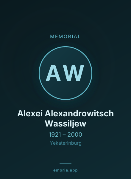 Memorial portrait of Alexei Alexandrowitsch Wassiljew