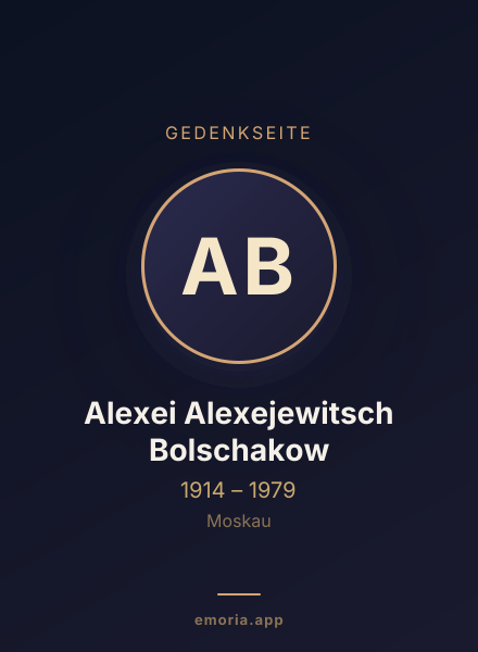 Gedenkportrait von Alexei Alexejewitsch Bolschakow
