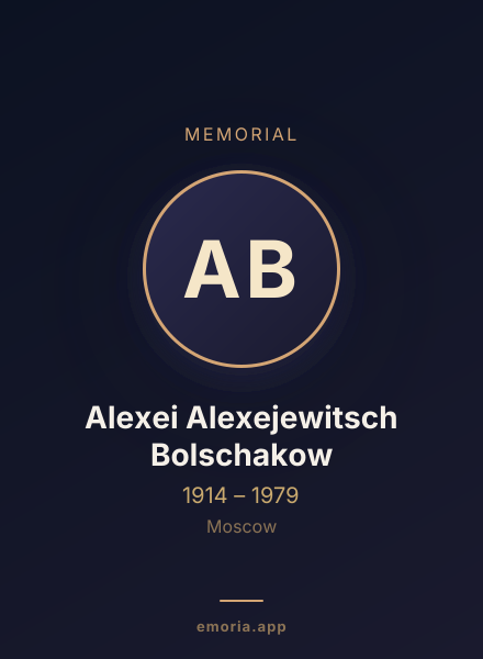 Memorial portrait of Alexei Alexejewitsch Bolschakow