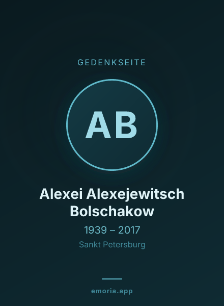 Gedenkportrait von Alexei Alexejewitsch Bolschakow