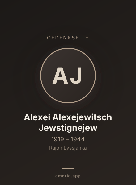 Gedenkportrait von Alexei Alexejewitsch Jewstignejew