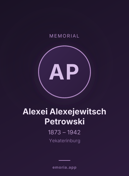 Memorial portrait of Alexei Alexejewitsch Petrowski