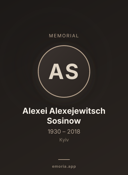 Memorial portrait of Alexei Alexejewitsch Sosinow