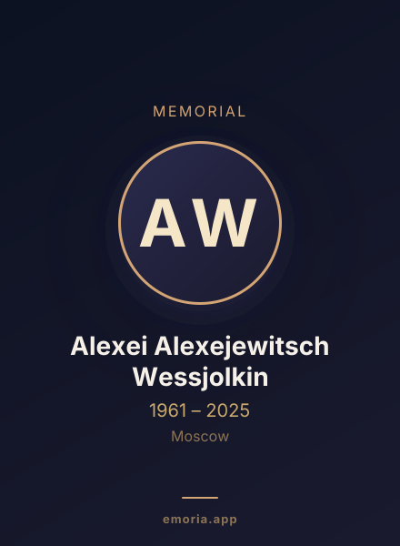 Memorial portrait of Alexei Alexejewitsch Wessjolkin