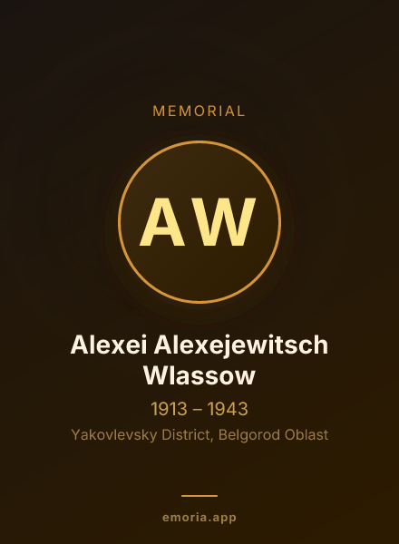 Memorial portrait of Alexei Alexejewitsch Wlassow