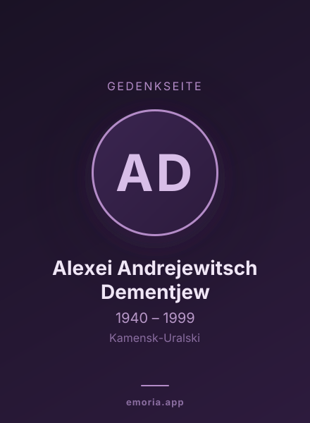 Gedenkportrait von Alexei Andrejewitsch Dementjew
