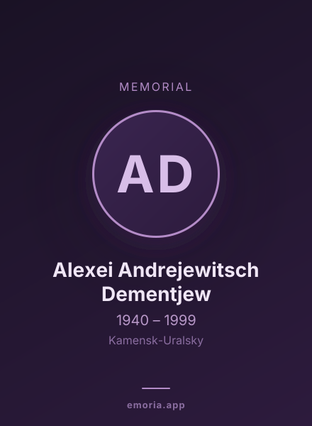 Memorial portrait of Alexei Andrejewitsch Dementjew