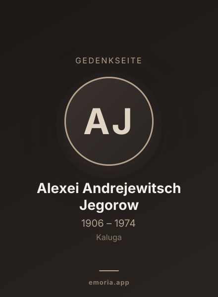Gedenkportrait von Alexei Andrejewitsch Jegorow