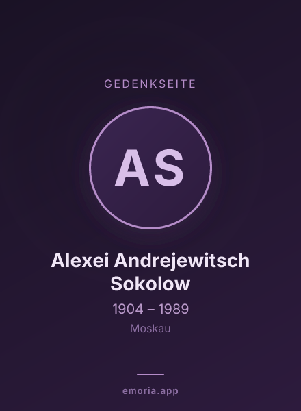Gedenkportrait von Alexei Andrejewitsch Sokolow