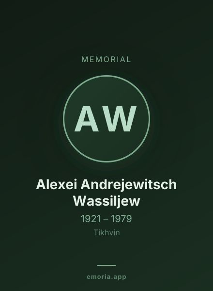 Memorial portrait of Alexei Andrejewitsch Wassiljew