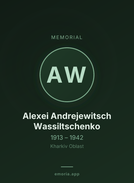 Memorial portrait of Alexei Andrejewitsch Wassiltschenko