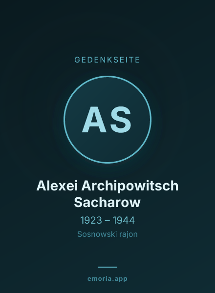 Gedenkportrait von Alexei Archipowitsch Sacharow
