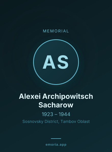 Memorial portrait of Alexei Archipowitsch Sacharow