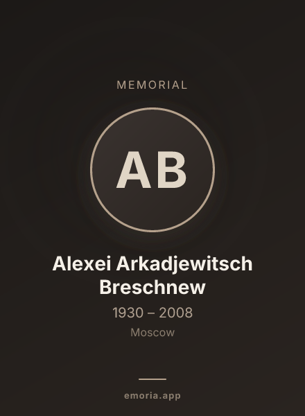 Memorial portrait of Alexei Arkadjewitsch Breschnew