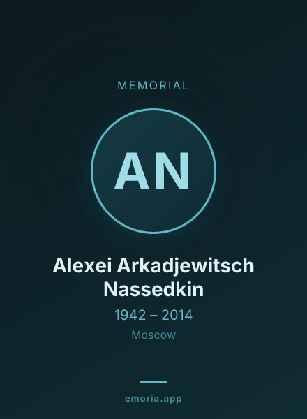 Memorial portrait of Alexei Arkadjewitsch Nassedkin