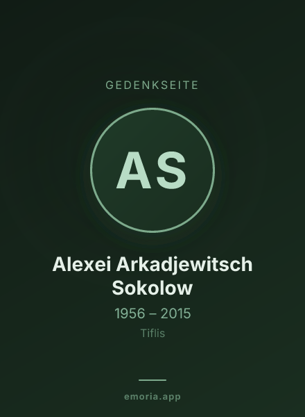 Gedenkportrait von Alexei Arkadjewitsch Sokolow