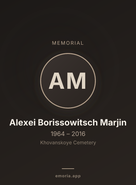 Memorial portrait of Alexei Borissowitsch Marjin