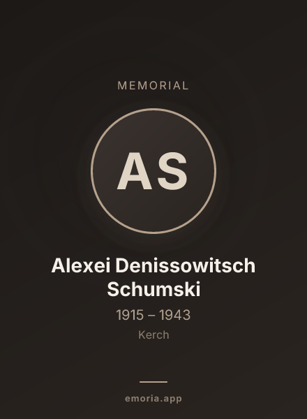 Memorial portrait of Alexei Denissowitsch Schumski