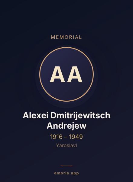 Memorial portrait of Alexei Dmitrijewitsch Andrejew