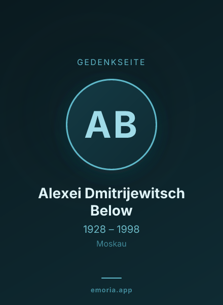 Gedenkportrait von Alexei Dmitrijewitsch Below