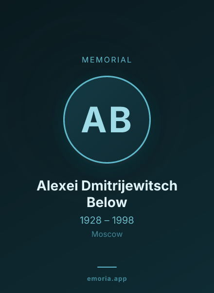 Memorial portrait of Alexei Dmitrijewitsch Below
