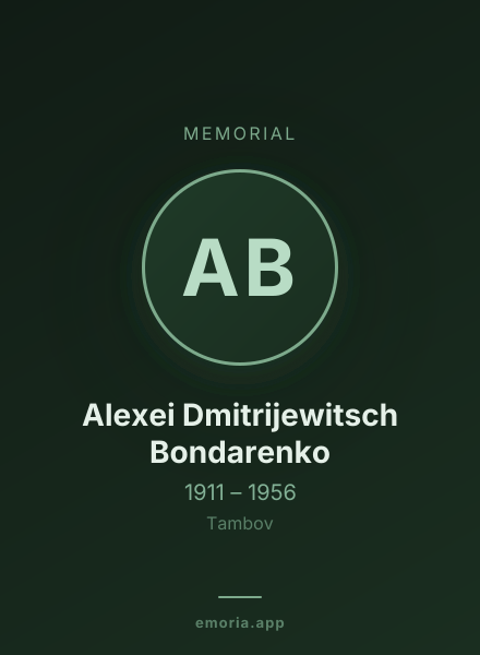 Memorial portrait of Alexei Dmitrijewitsch Bondarenko