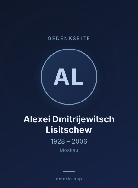 Gedenkportrait von Alexei Dmitrijewitsch Lisitschew