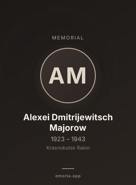 Memorial portrait of Alexei Dmitrijewitsch Majorow