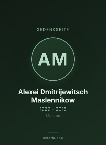 Gedenkportrait von Alexei Dmitrijewitsch Maslennikow