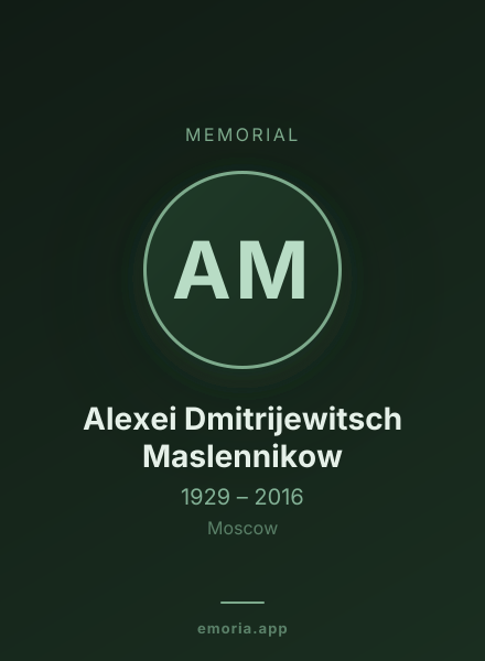 Memorial portrait of Alexei Dmitrijewitsch Maslennikow
