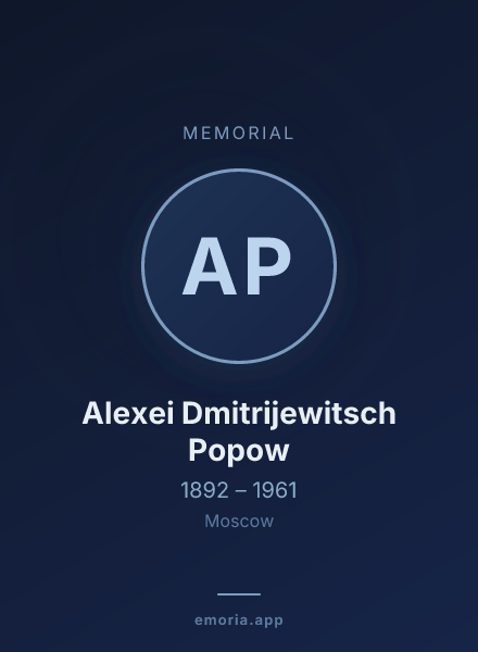 Memorial portrait of Alexei Dmitrijewitsch Popow
