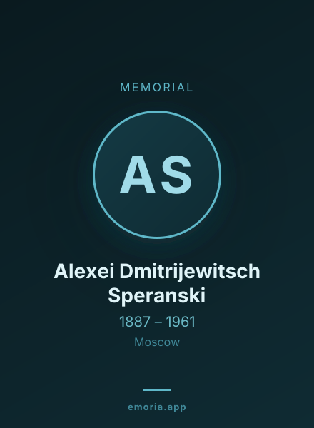 Memorial portrait of Alexei Dmitrijewitsch Speranski