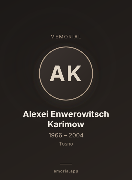 Memorial portrait of Alexei Enwerowitsch Karimow
