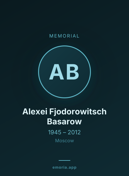 Memorial portrait of Alexei Fjodorowitsch Basarow