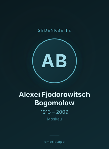 Gedenkportrait von Alexei Fjodorowitsch Bogomolow