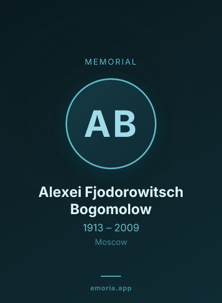 Memorial portrait of Alexei Fjodorowitsch Bogomolow