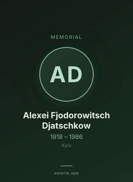 Memorial portrait of Alexei Fjodorowitsch Djatschkow