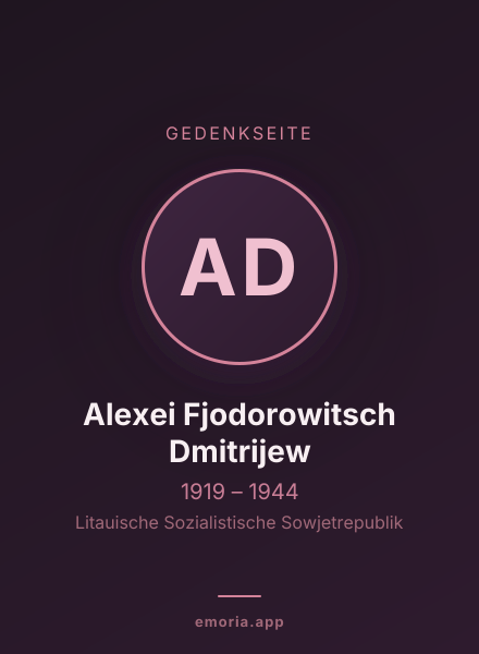 Gedenkportrait von Alexei Fjodorowitsch Dmitrijew