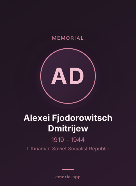 Memorial portrait of Alexei Fjodorowitsch Dmitrijew