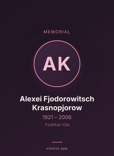 Memorial portrait of Alexei Fjodorowitsch Krasnopjorow