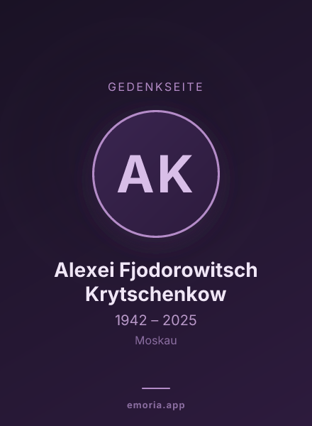 Gedenkportrait von Alexei Fjodorowitsch Krytschenkow
