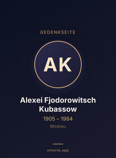 Gedenkportrait von Alexei Fjodorowitsch Kubassow