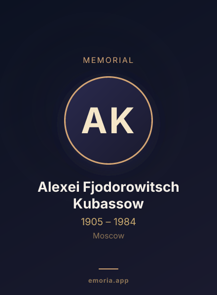 Memorial portrait of Alexei Fjodorowitsch Kubassow