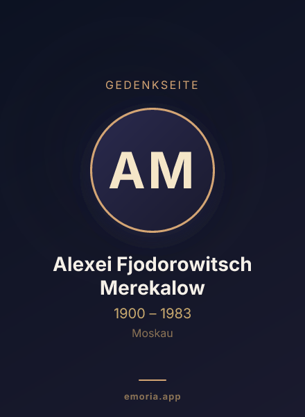Gedenkportrait von Alexei Fjodorowitsch Merekalow