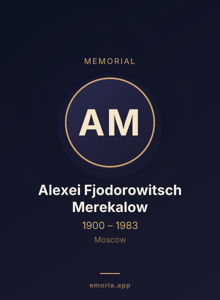 Memorial portrait of Alexei Fjodorowitsch Merekalow
