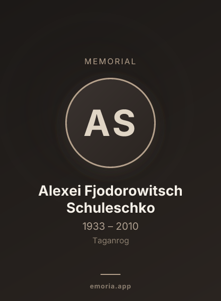 Memorial portrait of Alexei Fjodorowitsch Schuleschko