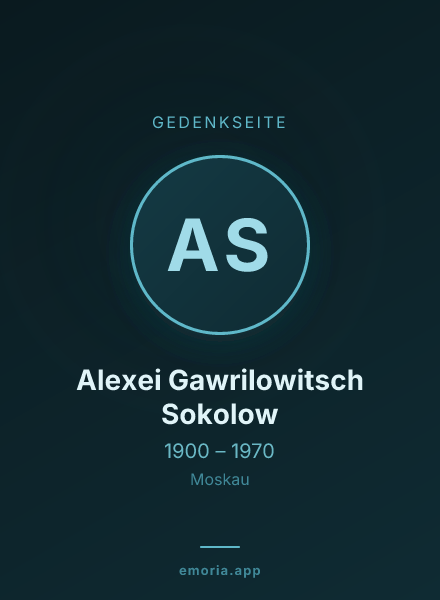 Gedenkportrait von Alexei Gawrilowitsch Sokolow